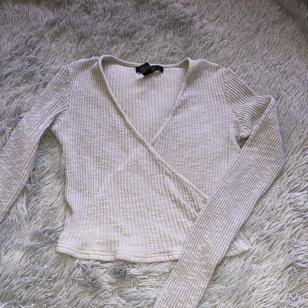 Forever 21 Grey Wrap Top